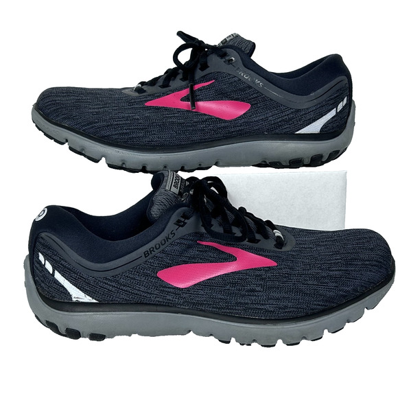 Brooks Pure Flow 7 Running Sneaker Shoes Womens US 10.5 B Black Lace-Up Low Top - Picture 3 of 15